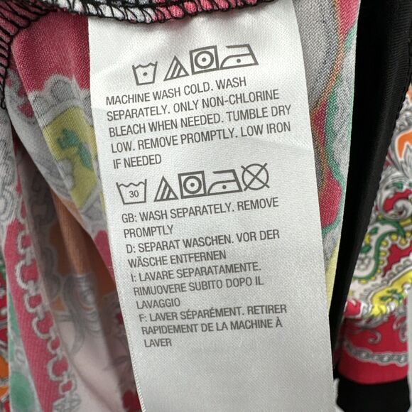 Susan Graver 3X Liquid Knit Top Red Orange Printed Cold Shoulder Casual BOHO - Picture 5 of 9